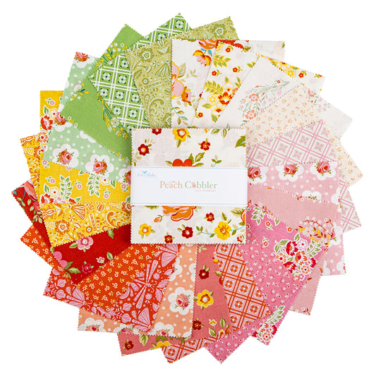 Charm Pack 5x5 Squares - Riley Blake Peach Cobbler 2 5-inch Stacker - 40 5" Squares