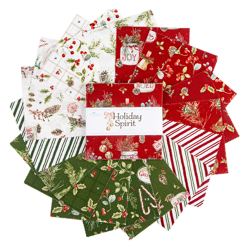 Charm Pack 5x5 Squares - Riley Blake Holiday Spirit 5-inch Stacker - 40 5" Squares