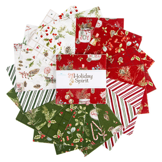 Charm Pack 5x5 Squares - Riley Blake Holiday Spirit 5-inch Stacker - 40 5" Squares