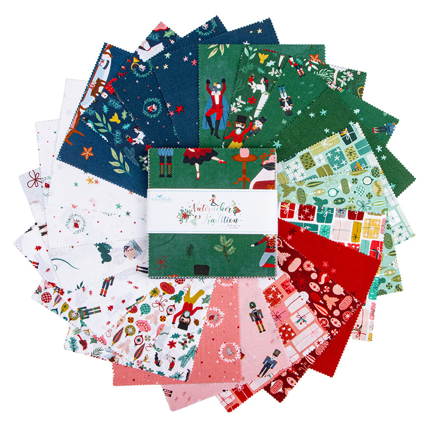 Charm Pack 5x5 Squares - Riley Blake Nutcracker Tradition 5-inch Stacker - 40 5" Squares
