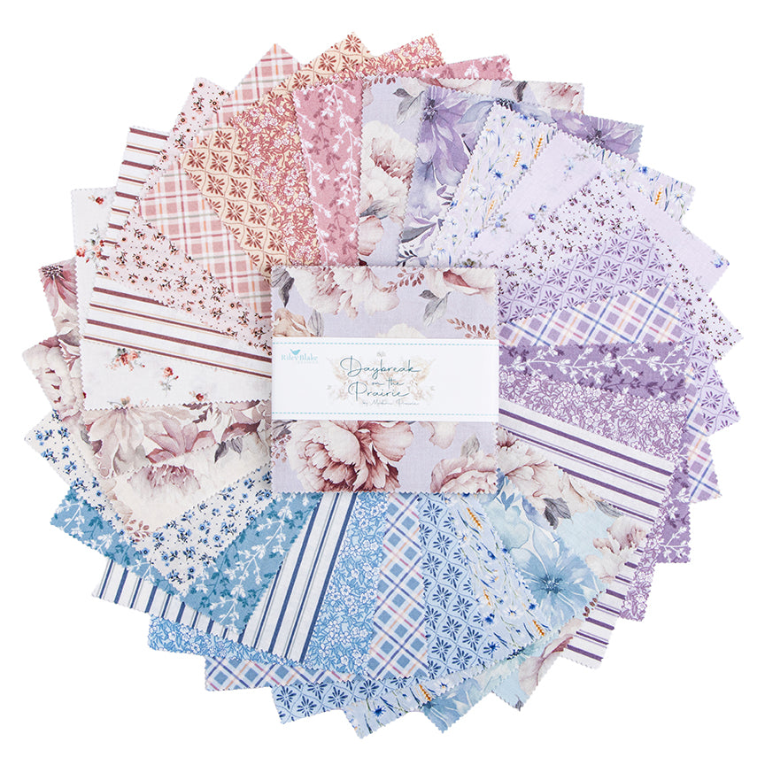 Charm Pack 5x5 Squares - Riley Blake Daybreak On The Prairie 2 5-inch Stacker - 40 5" Squares
