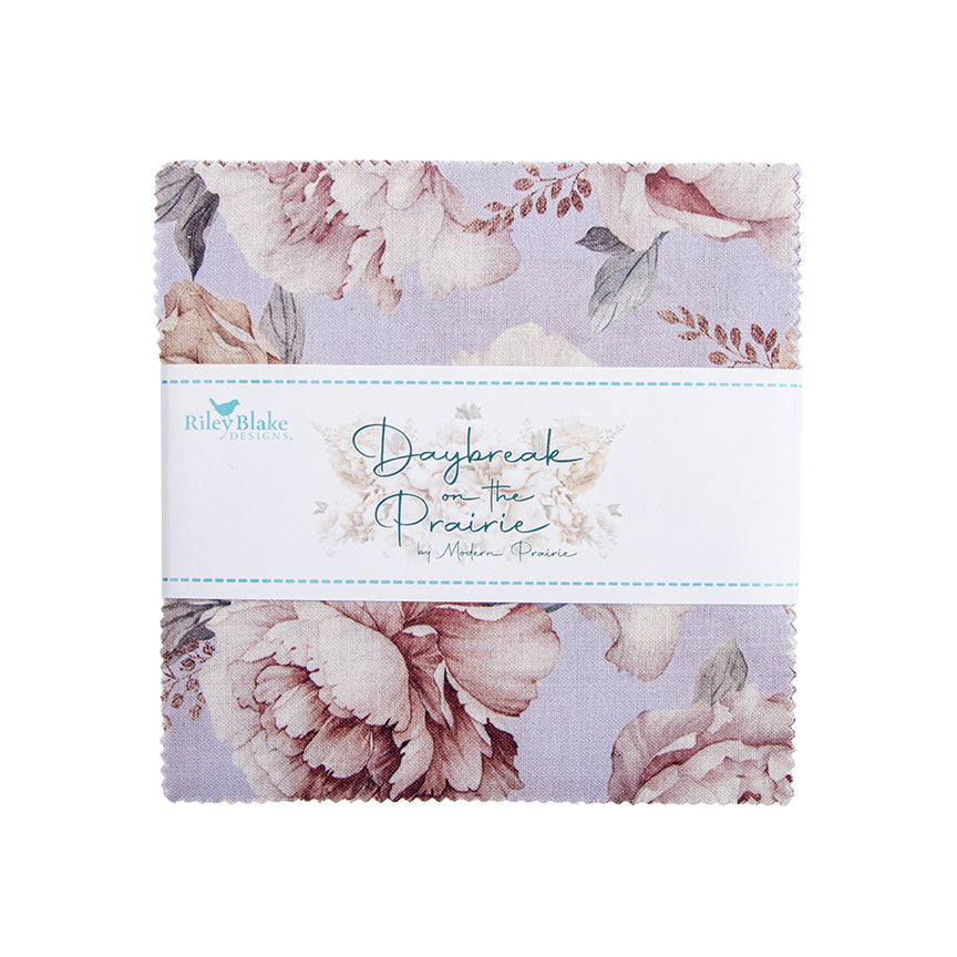 Charm Pack 5x5 Squares - Riley Blake Daybreak On The Prairie 2 5-inch Stacker - 40 5" Squares
