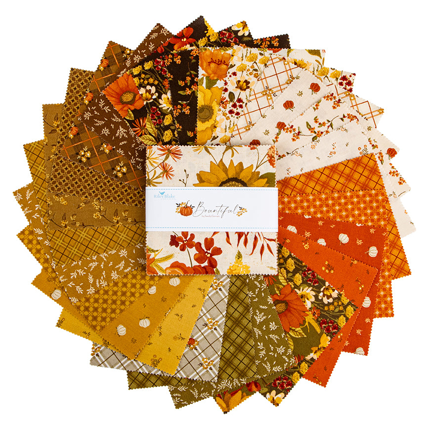 Charm Pack 5x5 Squares - Riley Blake Bountiful 5-inch Stacker - 40 5" Squares