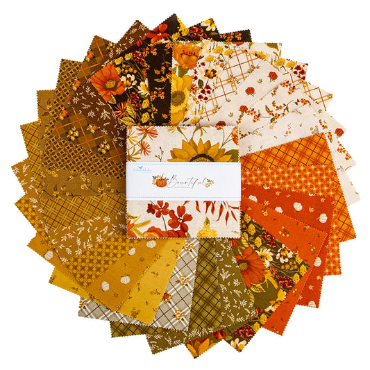 Charm Pack 5x5 Squares - Riley Blake Bountiful 5-inch Stacker - 40 5" Squares