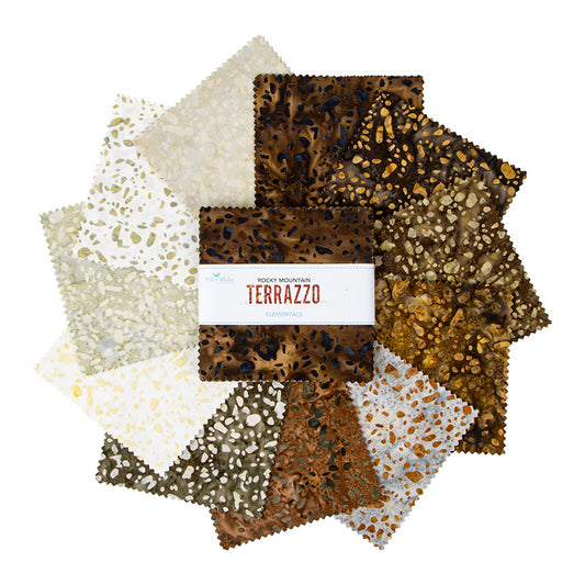 Charm Pack 5x5 Squares - Riley Blake Batiks Elementals Terrazzo Rocky Mountain 5-inch Stacker - 40 5" Squares