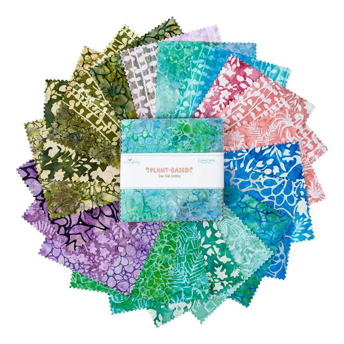 Charm Pack 5x5 Squares - Riley Blake Plant-Based Batik 5-inch Stacker - 40 5" Squares