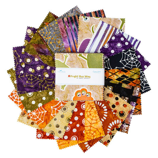 Charm Pack 5x5 Squares - Riley Blake Fright This Way Batik 5-inch Stacker - 40 5" Squares