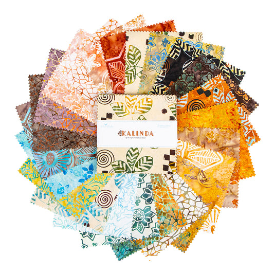 Charm Pack 5x5 Squares - Riley Blake Batiks Kalinda 5-inch Stacker - 40 5" Squares