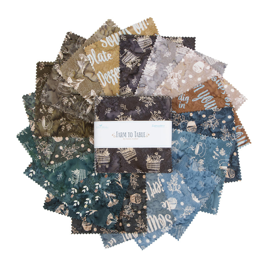 Charm Pack 5x5 Squares - Riley Blake Farm To Table Batik 5-inch Stacker - 40 5" Squares