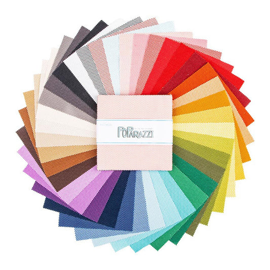 Charm Pack 5x5 Squares - Riley Blake POParazzi (Multicolor)  5-inch Stacker - 40 5" Square