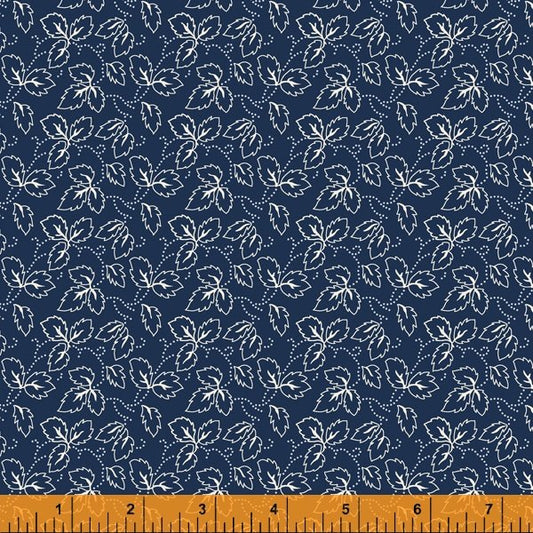 (6 yd) Windham Fabrics Lexington 52968-4 Leaves Navy