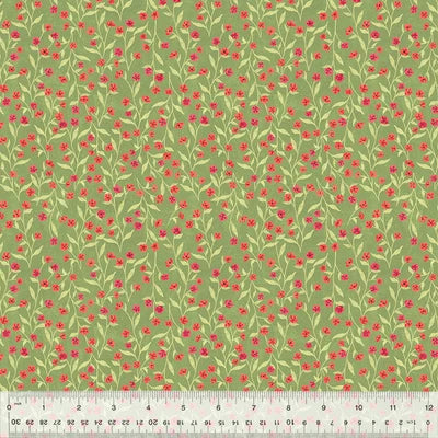 (2 yd) Windham Fabrics Poppy 53456-7 Ditsy Vine Olive