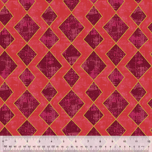 (4 yd) Windham Fabrics Swatch 53506-4 Argyle Sangria