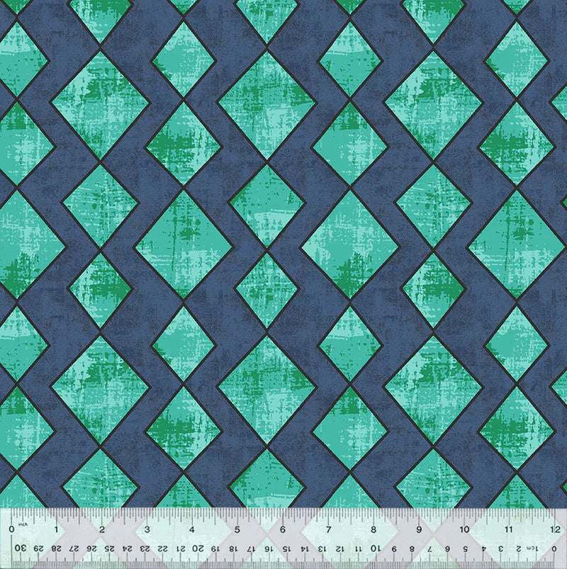 (4 yd) Windham Fabrics Swatch 53506-5 Argyle Denim