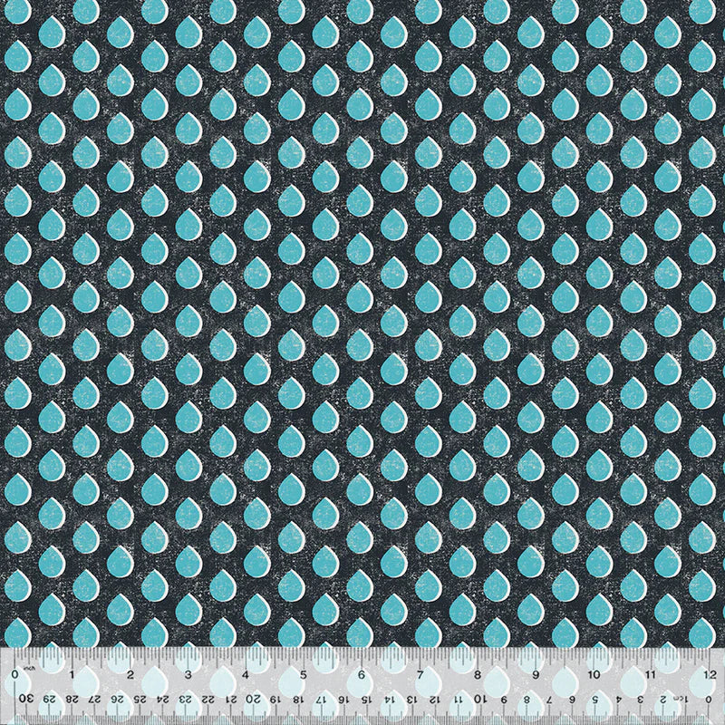 (6.5 yd) Windham Fabrics Swatch 53511-17 Droplets Crow