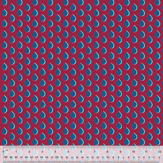 (4 yd) Windham Fabrics Swatch 53511-18 Droplets Carmine