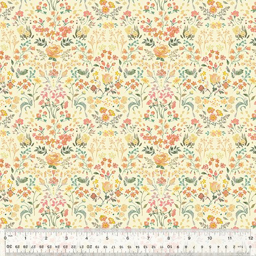 (3 yd) Windham Fabrics Juliette 53517-7 Garden on Cream