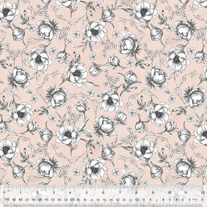 (2.5 yd) Windham Fabrics Idylwilde 53590-3 Wilde Flowers Blush