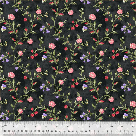 (2 yd) Windham Fabrics Jolene 53878-1 Vine Black