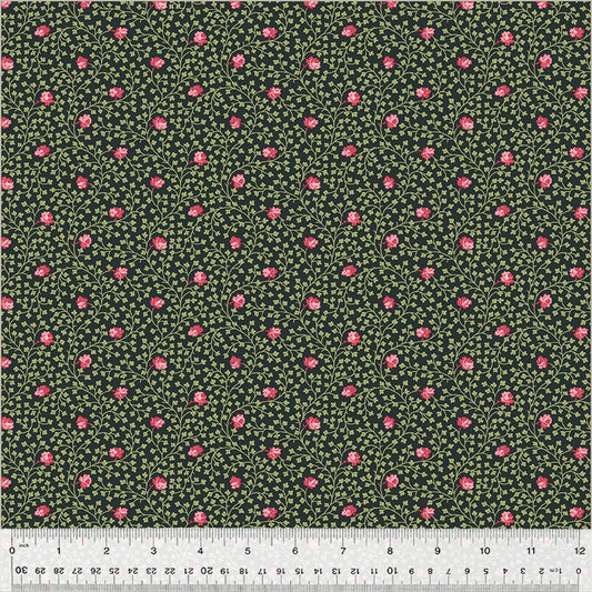 (1.5 yd) Windham Fabrics Jolene 53880-1 Ditsy Vine Black