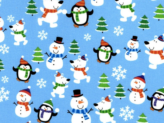 (5 yd) Choice Merry Christmas Basics Penguin/Snowman 49693-A01