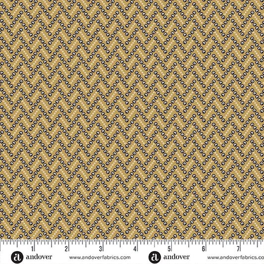 (4 yd) Andover/Makower UK Toasted 5871-L Shortbread Chevron