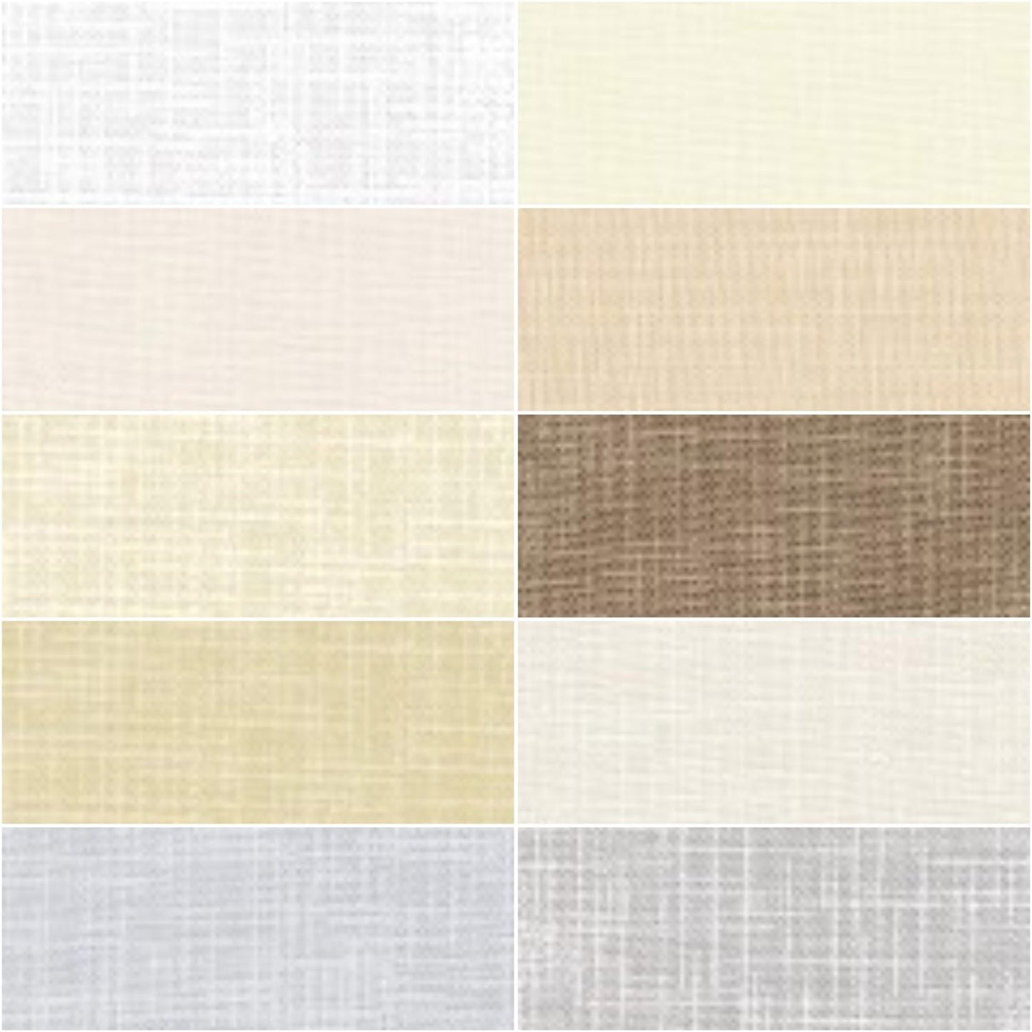 Charm Pack 5x5 Squares - Robert Kaufman Quilter's Linens Not Quite White - 40 5" Squares