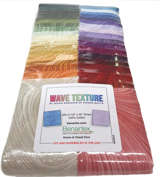 Benartex Wave Texture Strip-pies - 40 2.5" Strips
