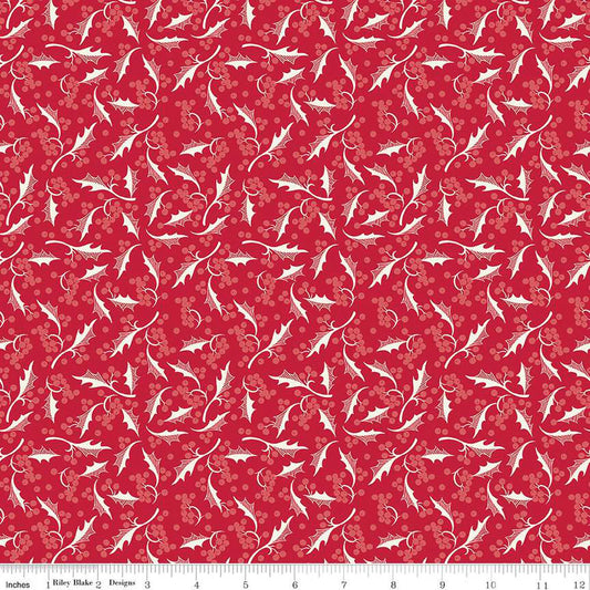 (2.5 yd) Riley Blake Merry Little Christmas 14845 Red Holly