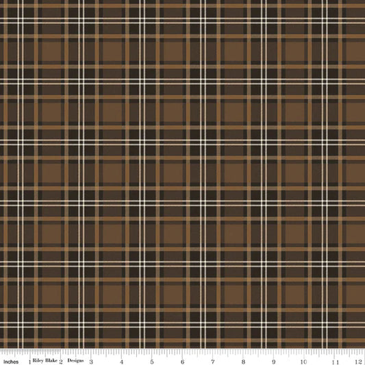 (1.5 yd) Riley Blake Pine Grove C15935 Brown Plaid