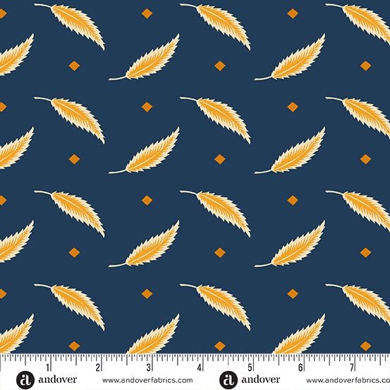 Andover/Makower UK "Indigo Cheddar II" Half-yard Bundle - 10 Fabrics, 5 Total Yards