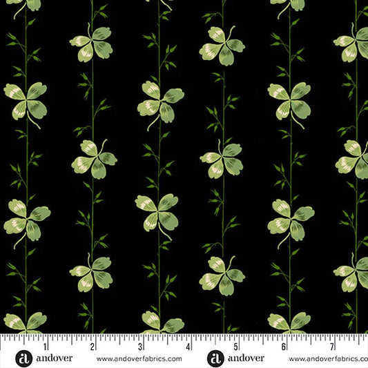 (3.5 yd) Andover/Makower UK Little Clover A-1245-K Clover Stripe