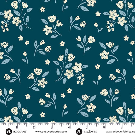 Andover "Cozy House" (Blues) Half-yard Bundle - 10 Fabrics, 5 Total Yards