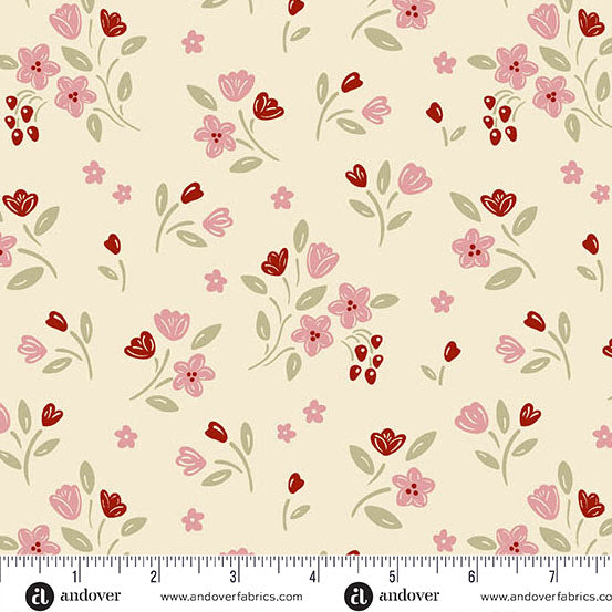 Andover "Cozy House" (Reds) Half-yard Bundle - 10 Fabrics, 5 Total Yards