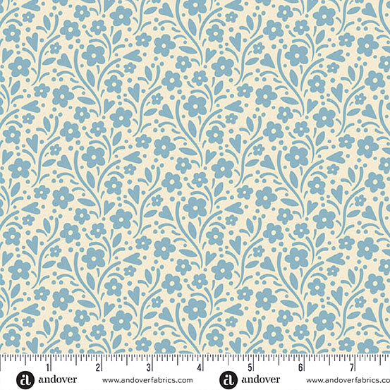 Andover "Cozy House" (Blues) Half-yard Bundle - 10 Fabrics, 5 Total Yards