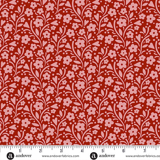 Andover "Cozy House" (Reds) Half-yard Bundle - 10 Fabrics, 5 Total Yards