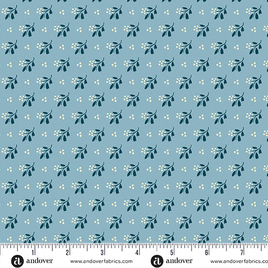 Andover "Cozy House" (Blues) Half-yard Bundle - 10 Fabrics, 5 Total Yards