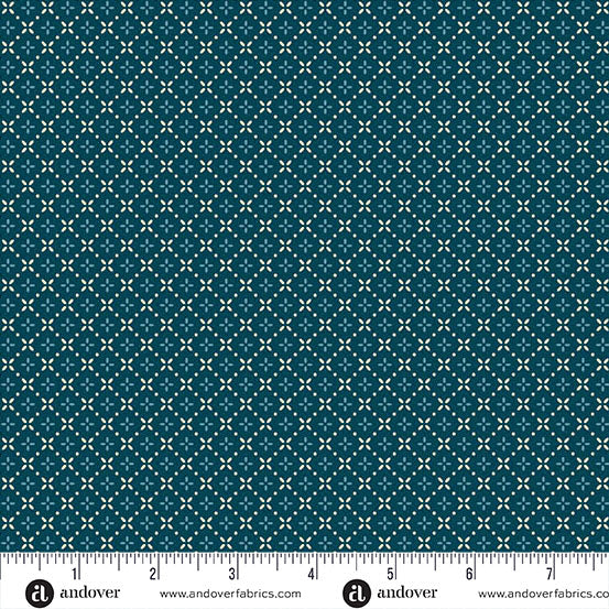 Andover "Cozy House" (Blues) Half-yard Bundle - 10 Fabrics, 5 Total Yards