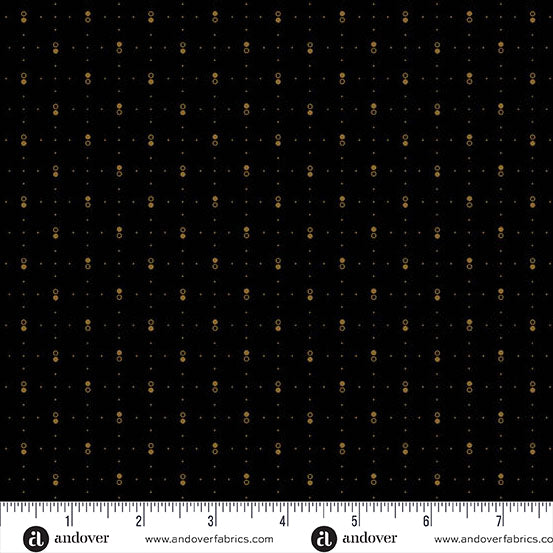 (2 yd) Andover/Makower UK Espresso 1270-K Circles And Dots