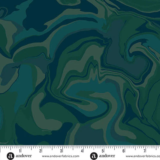 (5 yd) Andover/Makower UK Nebula 1506-T1 Phtalogreen