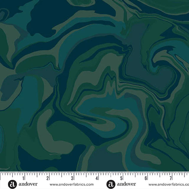 (4.5 yd) Andover/Makower UK Nebula 1506-T1 Phtalogreen