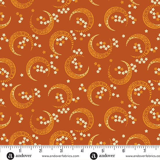 Half-yard Bundle - Andover/Makower UK "Midnight Moon" (Halloween) - 10 Fabrics, 5 Total Yards