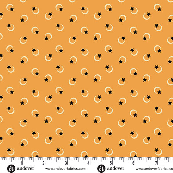 Half-yard Bundle - Andover/Makower UK "Midnight Moon" (Halloween) - 10 Fabrics, 5 Total Yards