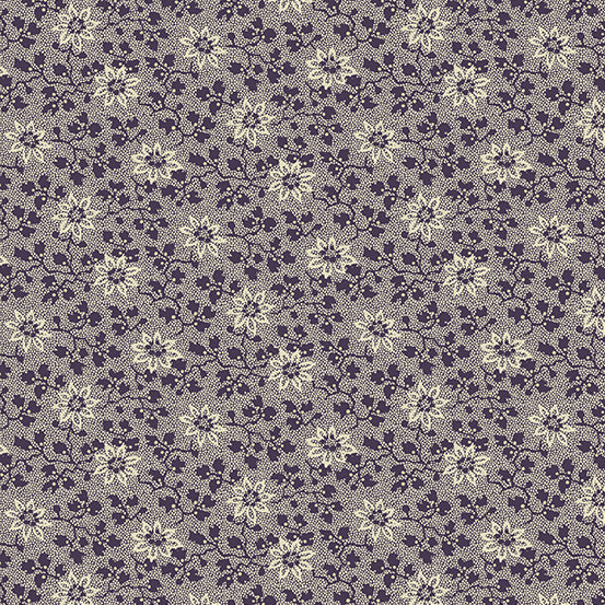 (2.5 yd) Andover Reminiscence 335-P Purple Floral