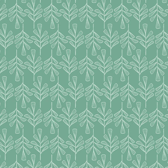 (1.5 yd) Andover/Makower UK Wandering 763-G Petrichor Jade