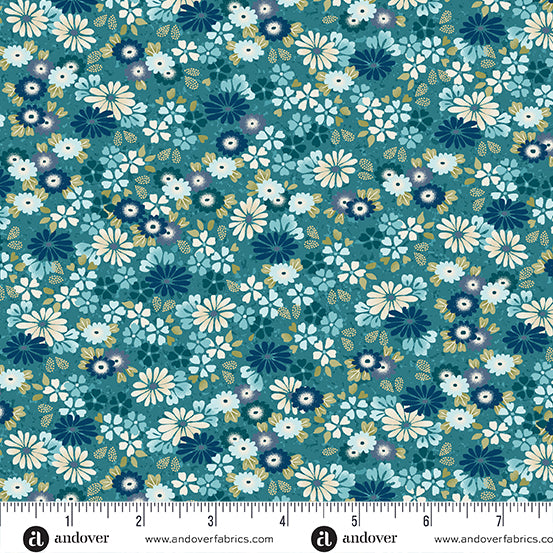 Andover "Kasumi" Koi Fish (Metallic Accents) Half-yard Bundle - 10 Fabrics, 5 Total Yards