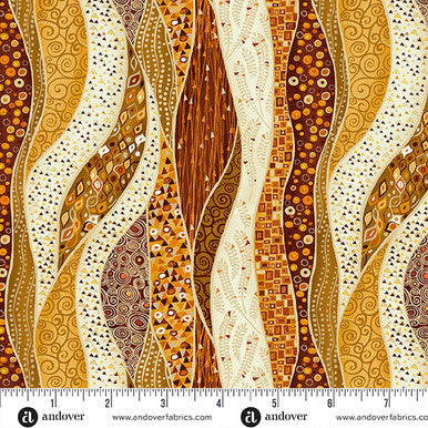 Andover "Golden" (Brown/Tan - Metallic Accents) Half-yard Bundle - 10 Fabrics, 5 Total Yards
