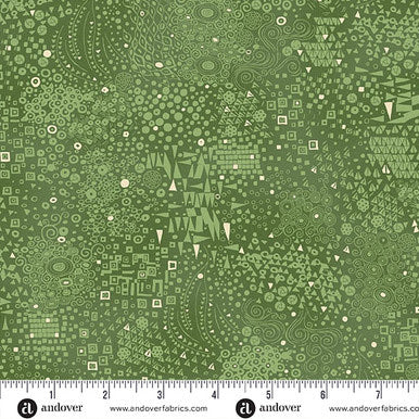 Andover "Golden" (Green/Red - Metallic Accents) Half-yard Bundle - 10 Fabrics, 5 Total Yards