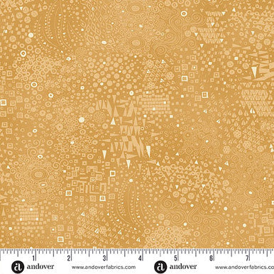 Andover "Golden" (Brown/Tan - Metallic Accents) Half-yard Bundle - 10 Fabrics, 5 Total Yards