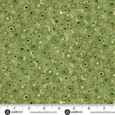 Andover "Golden" (Green/Red - Metallic Accents) Half-yard Bundle - 10 Fabrics, 5 Total Yards